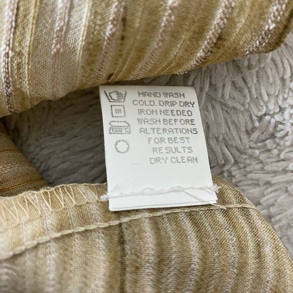 KD Spring Lagenlook Artsy Short Sleeve Top Tan V-Neck Shirt Lined Women’s XL‎ - Picture 15 of 16